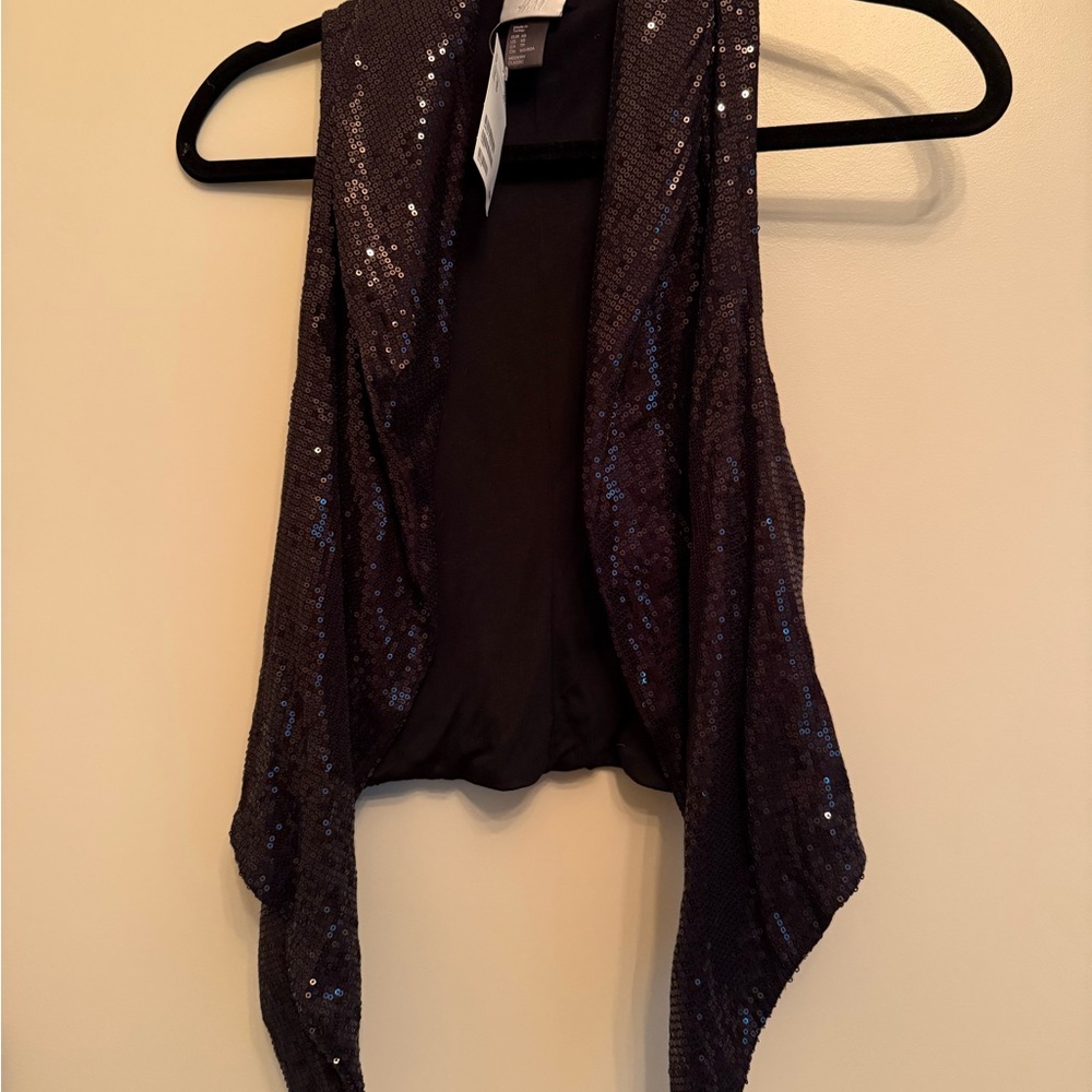 H&M Black Sequin Sleeveless Top